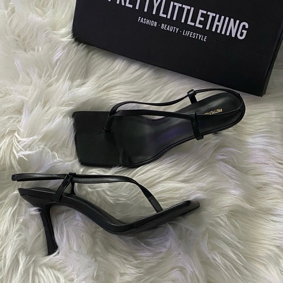 PrettyLittleThing Sleek Black Heels - Picture 1 of 2